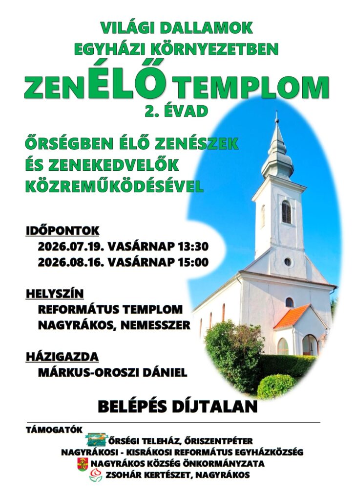 Zenélő Templom 2026